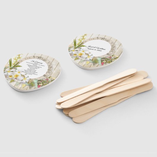 トロピカルフェイクウッドとフローラ結婚式 プログラム ハンドファン (組立なし)