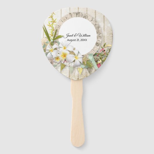 トロピカルフェイクウッドとフローラ結婚式 プログラム ハンドファン (裏面)