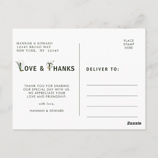 トロピカルフェスティバルの手紙の写真ありがとう ポストカード (裏面)