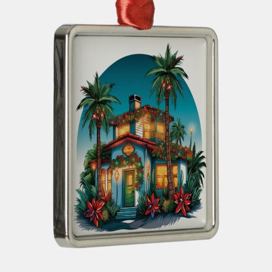 トロピカルフェスティバルクリスマスビーチハウス メタルオーナメント (右)