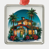 トロピカルフェスティバルクリスマスビーチハウス メタルオーナメント (正面)
