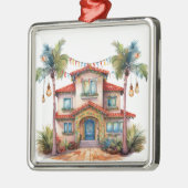 トロピカルフェスティバルクリスマスビーチハウス メタルオーナメント (左)
