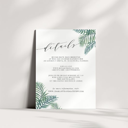 トロピカルフェスティバルゲスト情報カード エンクロージャーカード