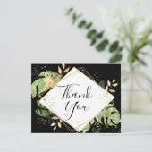 トロピカルフェスティバル黒と金ゴールド幾何学模様 サンキューカード (スタンド正面)