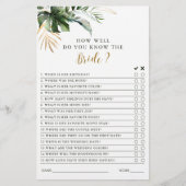 トロピカルフェスティングリーン&金ゴールドブライダルシャワーゲーム (正面)