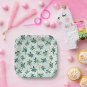 トロピカルフォックステールパーム ペーパープレート (パーティー)