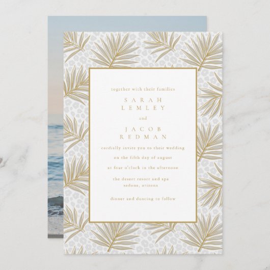 トロピカルフォトビーチ結婚式 招待状 (正面/裏面)