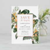 トロピカルフォトフォイルで日付を保存招待状 箔招待状 (立ち正面)