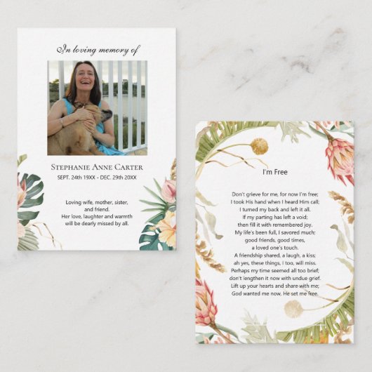 トロピカルフォトメモリアル私はフリー祈りの言葉カード3 名刺 (正面/裏面)