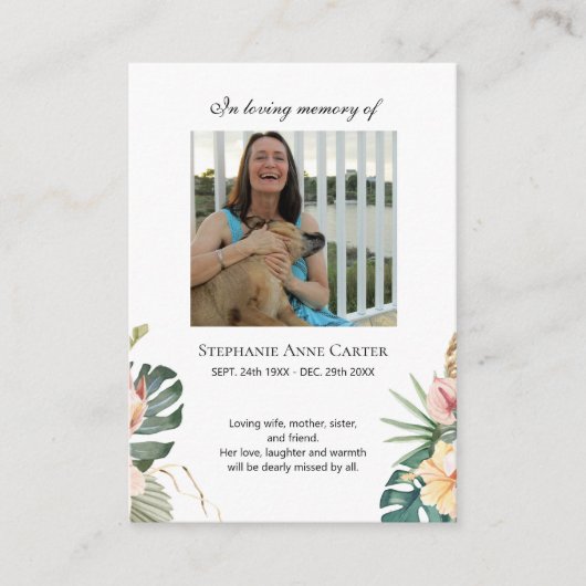 トロピカルフォトメモリアル私はフリー祈りの言葉カード4 名刺 (正面)