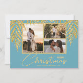 トロピカルフォト数々のコラージクリスマス シーズンカード (正面)