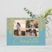 トロピカルフォト数々のコラージクリスマス シーズンカード (スタンド正面)