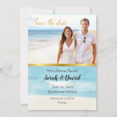 トロピカルフォト日付の保存 招待状 (正面)