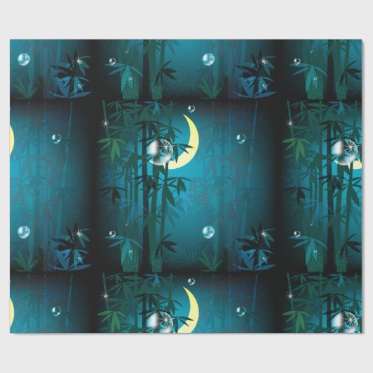 トロピカルフォレストアットナイトラッピング紙 ラッピングペーパー (フラット)