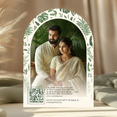 トロピカルフォレストエレファントアーチフォト結婚インディアン 招待状