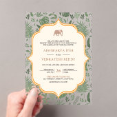 トロピカルフォレゾウインディアン結婚ズ アクリル招待状 (インサイチュ (ポータブル))