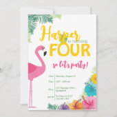 トロピカルフォーバースデーパーティー、ルアウ（ハワイ式宴会）招待状 招待状 (正面)