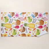 トロピカルフカラフルルーツサマープール ビーチタオル (正面)