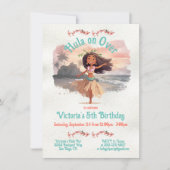 トロピカルフラガールバースデーパーティー 招待状 (正面)