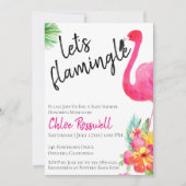 トロピカルフラミングルベビーシャワー招待状 招待状 (正面)