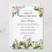 トロピカルフラミンゴとフローラバーチャルブライダルシャワー 招待状 (正面)