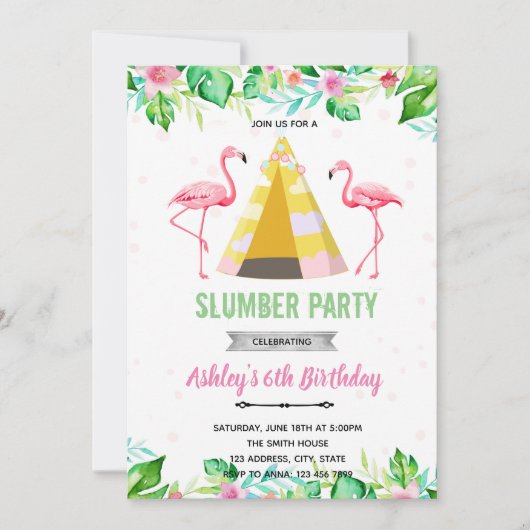 トロピカルフラミンゴのお泊まり案内 サンキューカード (正面)