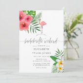 トロピカルフラミンゴアロハルアウ(ハワイ式宴会)バチェロレッテ週末 招待状 (スタンド正面)