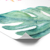 トロピカルフラミンゴウェルカムパーティー標識 ポスター (角)