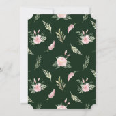 トロピカルフラミンゴウォーターカラーフローラブライダルシャワー 招待状 (裏面)