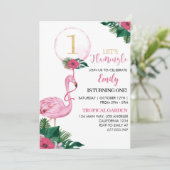 トロピカルフラミンゴガール1st誕生日パーティー 招待状 (スタンド正面)