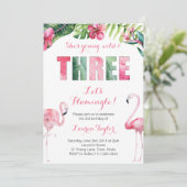 トロピカルフラミンゴガール3rd誕生日パーティー 招待状 (スタンド正面)