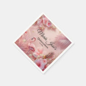 トロピカルフラミンゴキンセアニラカスタム スタンダードカクテルナプキン (角)