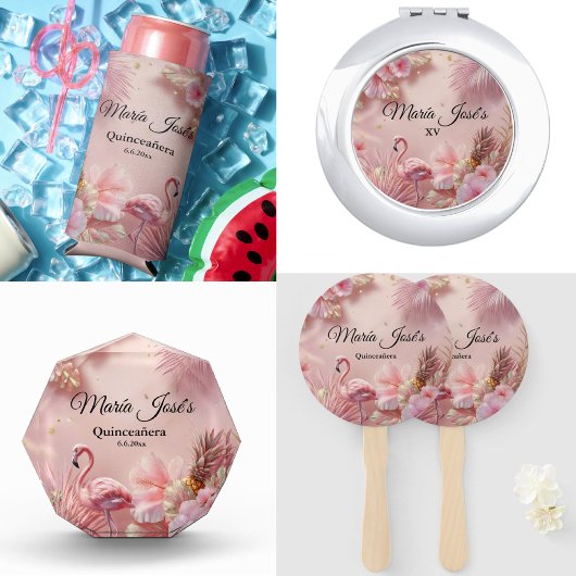 トロピカルフラミンゴキンセアニラカスタム ハンドファン