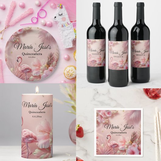 トロピカルフラミンゴキンセアニラカスタム ペーパープレート