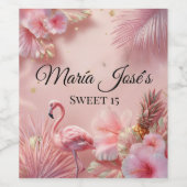 トロピカルフラミンゴキンセアニラカスタム ワインラベル (シングルラベル)