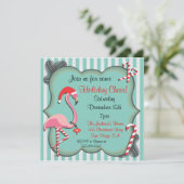 トロピカルフラミンゴクリスマスパーティの招待状 招待状 (スタンド正面)