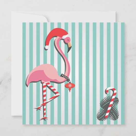 トロピカルフラミンゴクリスマスパーティの招待状 招待状 (裏面)