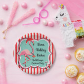 トロピカルフラミンゴクリスマスパーティープレート ペーパープレート (パーティー)