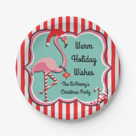 トロピカルフラミンゴクリスマスパーティープレート ペーパープレート