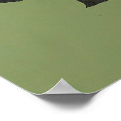 トロピカルフラミンゴグリーンウォールアート ポスター (角)