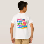 🦩トロピカルフラミンゴサマーキッズ🌴 Tシャツ (裏面フル)