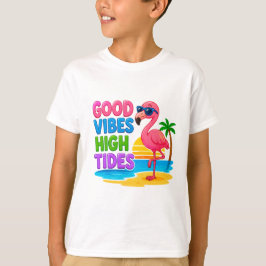 🦩トロピカルフラミンゴサマーキッズ🌴 Tシャツ