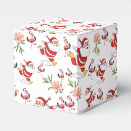 トロピカルフラミンゴサンタのクリスマスパターン フェイバーボックス