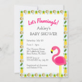 トロピカルフラミンゴシャワー招待状 招待状 (正面)