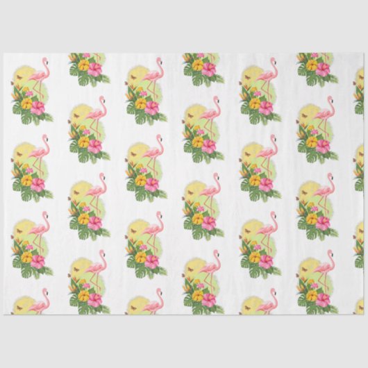 トロピカルフラミンゴシリーズデザイン11 薄葉紙 (正面)