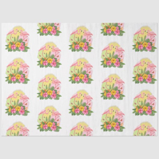 トロピカルフラミンゴシリーズデザイン12 薄葉紙 (正面)