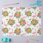 トロピカルフラミンゴシリーズデザイン19 薄葉紙 (クラフト)