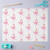 トロピカルフラミンゴシリーズデザイン7 薄葉紙 (クラフト)