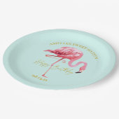 トロピカルフラミンゴスイート16ハッピーバースデーID922 ペーパープレート (アングル)