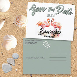 トロピカルフラミンゴスファミリー懇親会保存日 案内ポストカード